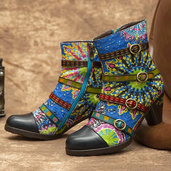 Embroidered Ankle Booties 1