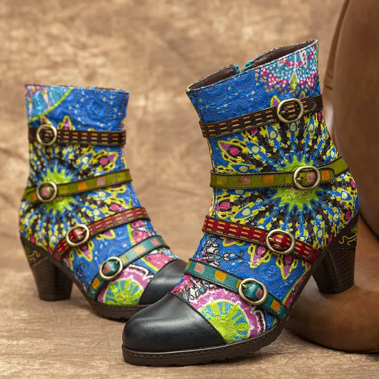 Embroidered Ankle Booties 2